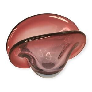 MCM Vintage Murano Seguso Dalla Venezia Purple Glass Clamshell Trinket MINT Cond